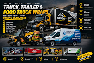 design professional food truck wrap and trailer graphics