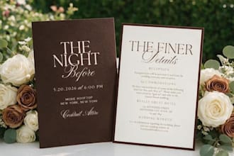 design editable canva wedding day signage and table stationery
