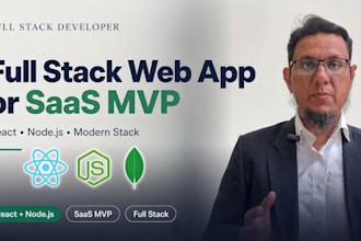 build a full stack web app or saas mvp with react node js