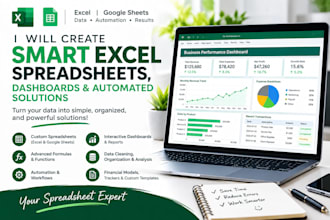 design custom excel spreadsheets and automated dashboards