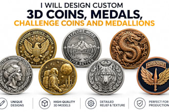 design custom 3d coins, medals, challenge coins and medallions