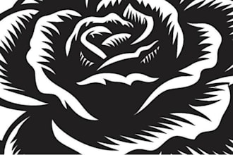 draw dark art, skull, horror, line art for tattoo