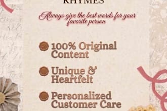 write a custom poem or rhyming poetry for any occasions