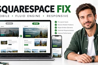 fix squarespace mobile layout, fluid engine, responsive and website issues