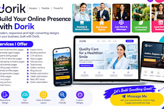 build dorik website dentists real estate agents law firms landscapers property