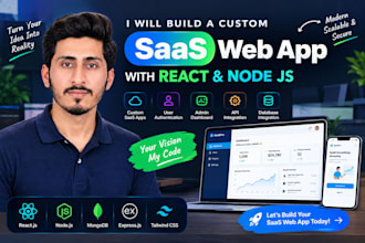 build a custom saas web app with react and node js