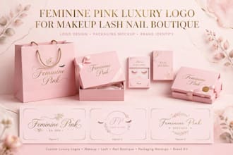 design feminine pink logo for makeup lash and nail boutique