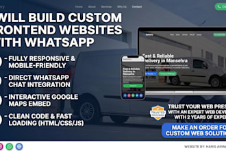 build responsive frontend website with whatsapp