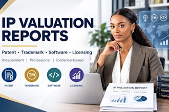 rics style IP valuation report for software patents licensing and trademarks