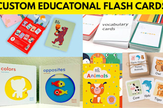 design custom educational flashcards for kids, preschool and learning