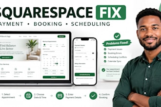 fix squarespace payment, checkout, booking and scheduling issues