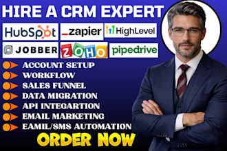 hubspot crm setup  jobber gohighlevel zoho pipedrive workflow zapier integration