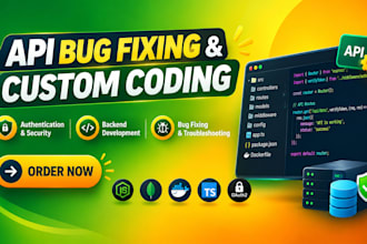 fix API bugs, custom coding, jwt oauth2 auth, mongodb, docker and typescript