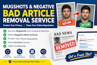 remove mugshots and bad defaming news articles