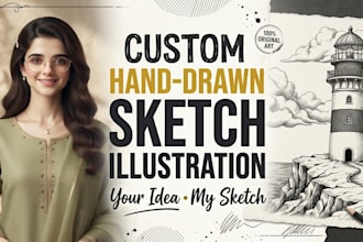 create custom sketch illustrations and hand drawn artwork
