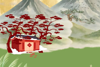 design aesthetic oriental and asian landscape t shirt