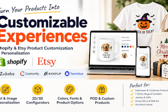 setup shopify zakeke teeinblue kickflip customily 3d product configurator expert