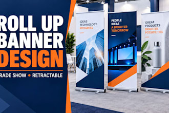 design roll up banner, retractable banner and trade show banner stand