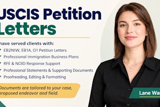 write uscis petition letters for eb1a, eb2 niw and o1 visas