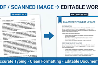 type PDF, scanned pages and images into word