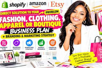 create a fashion, clothing, apparel or boutique business plan with branding