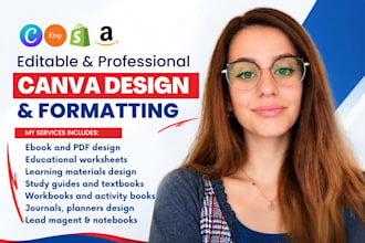 design editable canva ebook educational materials study guides workbook journal