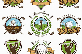 design premium golf logo for sports ,tournament, country club, course