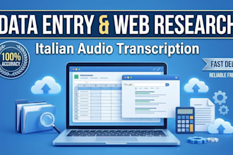 do accurate data entry, copy typing and italian audio transcription