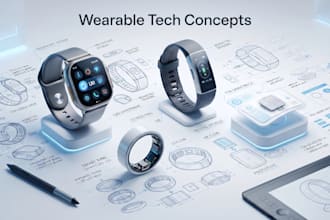 wearable health device smart glass, cloth pcb, band tracker esp32 sensor