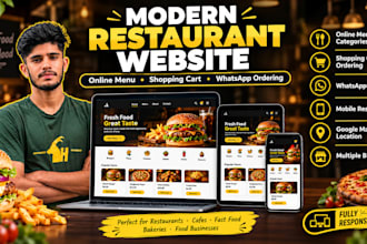 build a modern restaurant website with online menu and whatsapp ordering