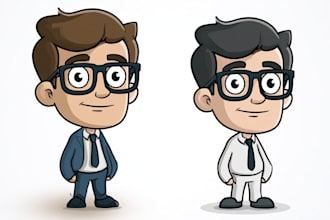 draw a professional business mascot