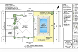 draft plot plan site plan pool deck permit drawing fl US