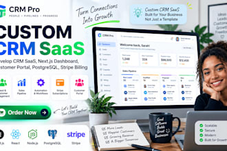 develop CRM saas, next js dashboard, customer portal and stripe billing