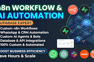 build custom n8n workflows, ai automation, and supabase integration