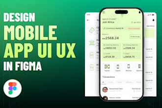 design mobile app UI UX in figma for ios and android