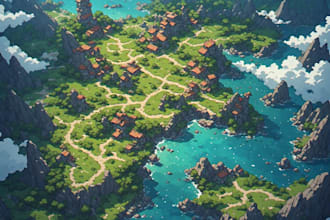 draw a custom map for fantasy, scifi, book or boardgame
