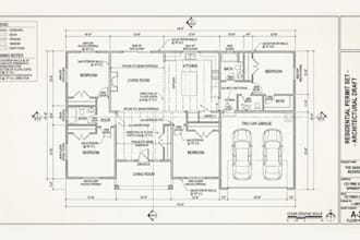 draft house plan floor plan framing permit set for tennessee US