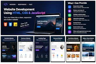 build a responsive HTML CSS javascript website