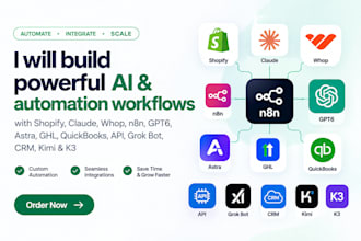 shopify claude whop app n8n gpt6 astra ghl quickbooks api grok bot crm kimi k3