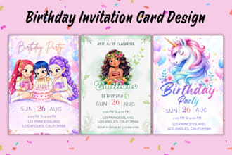 design a cute birthday invitation card for kids