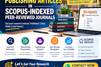 assist with publishing articles in scopus indexed peer reviewed journals