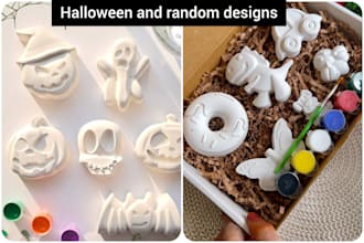 send make plaster of paris paint kits for events, halloween