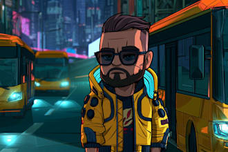 draw cyberpunk portrait illustration
