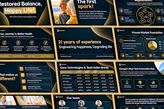 design investor pitch deck, powerpoint design, startup presentation