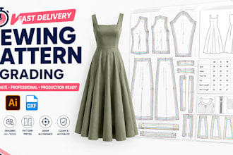 make any dress garments sewing pattern within 24 hours