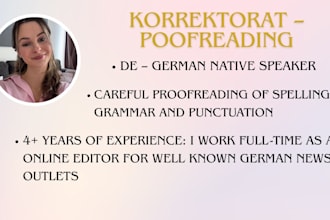 proofread your german texts, novels and books