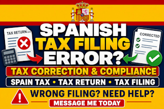 fix spanish tax filing errors and resolve tax compliance issues
