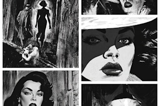 noir, dark fantasy comic, gothic dark sci fi comic artist
