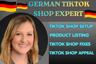 setup and manage germany tiktok shop with product listings and SEO