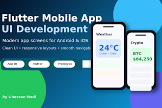 develop a modern flutter mobile app UI